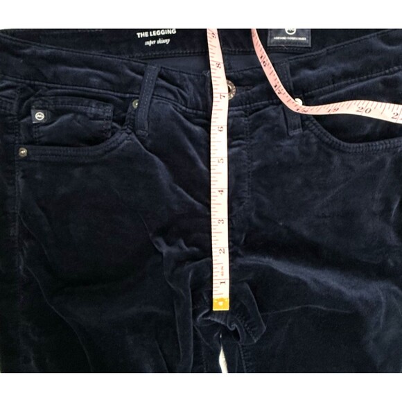 AG Adriano Goldschmied Velvet The Legging Super Skinny Pants Size 26 R Blue USA - Picture 13 of 15